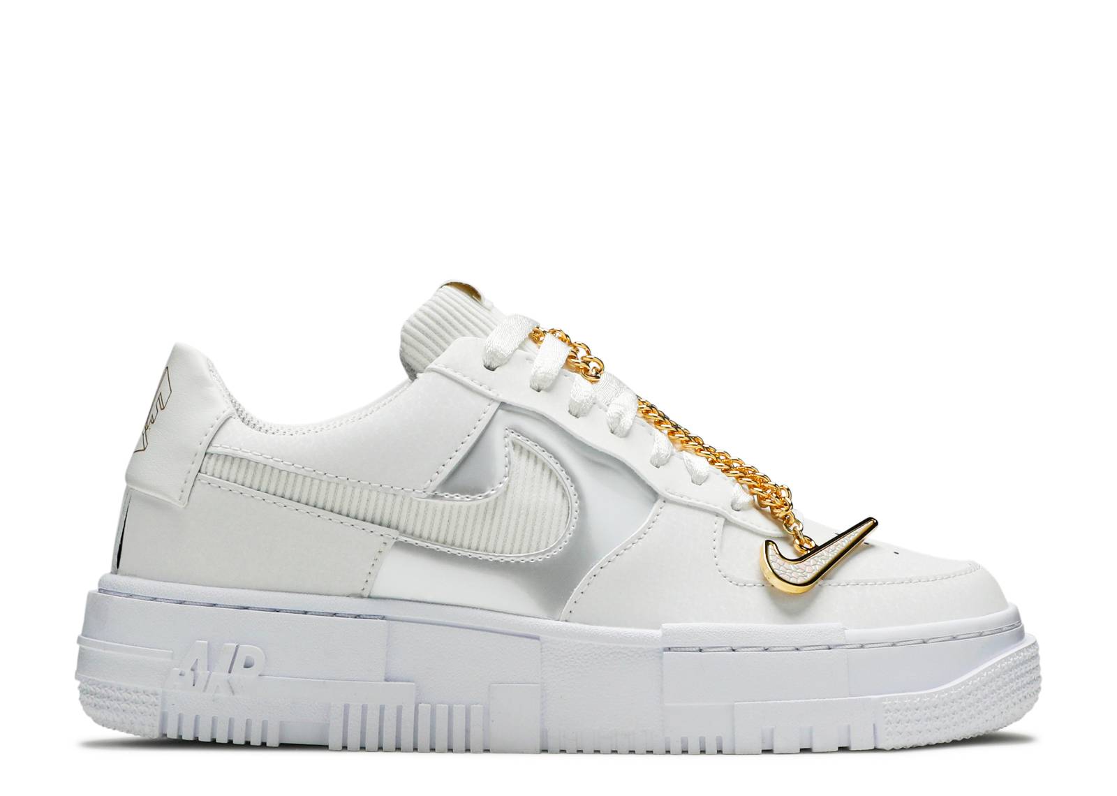 Wmns Air Force 1 Pixel 'Grey Gold Chain'