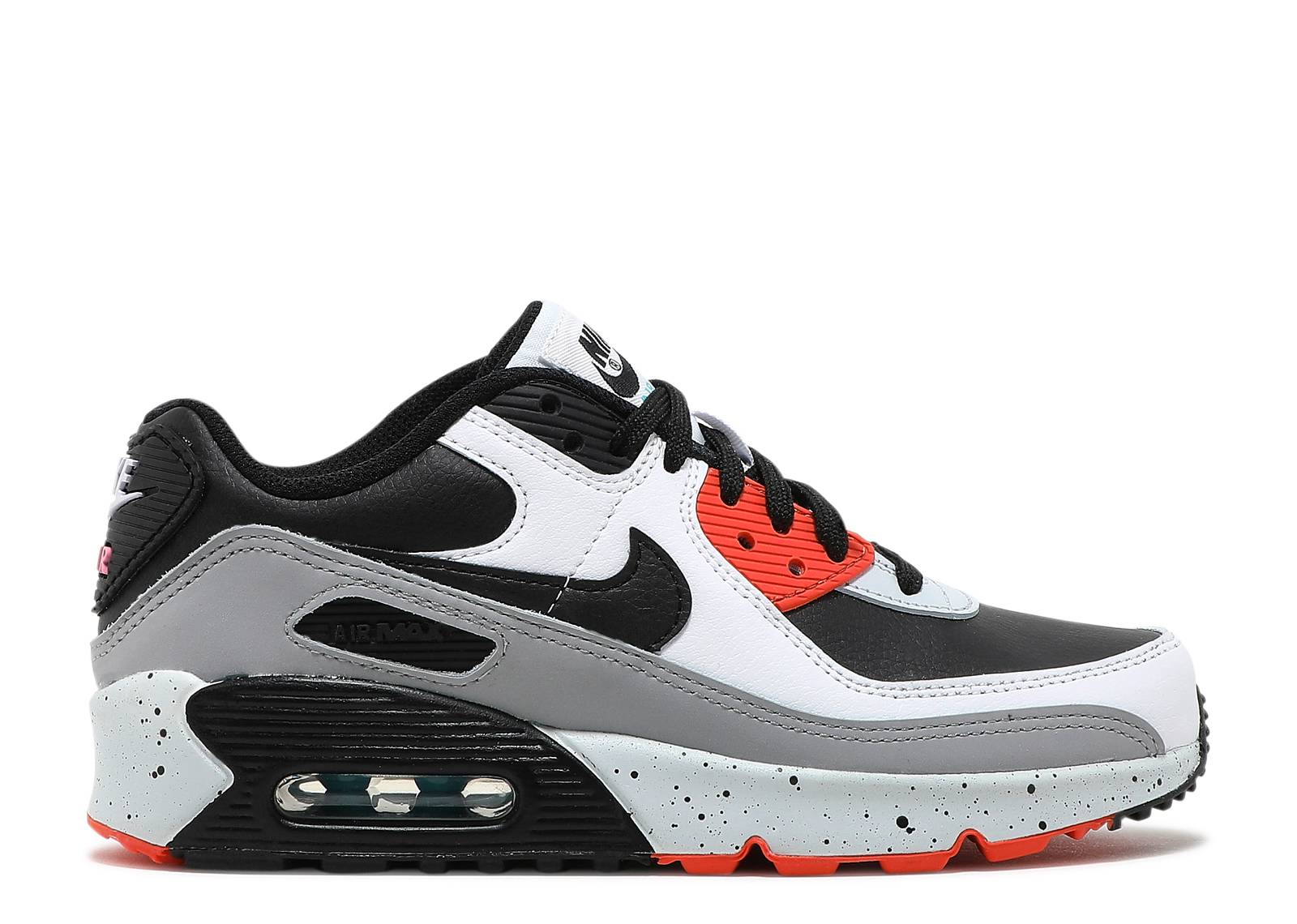 Air Max 90 Leather GS 'White Turf Orange Speckled'