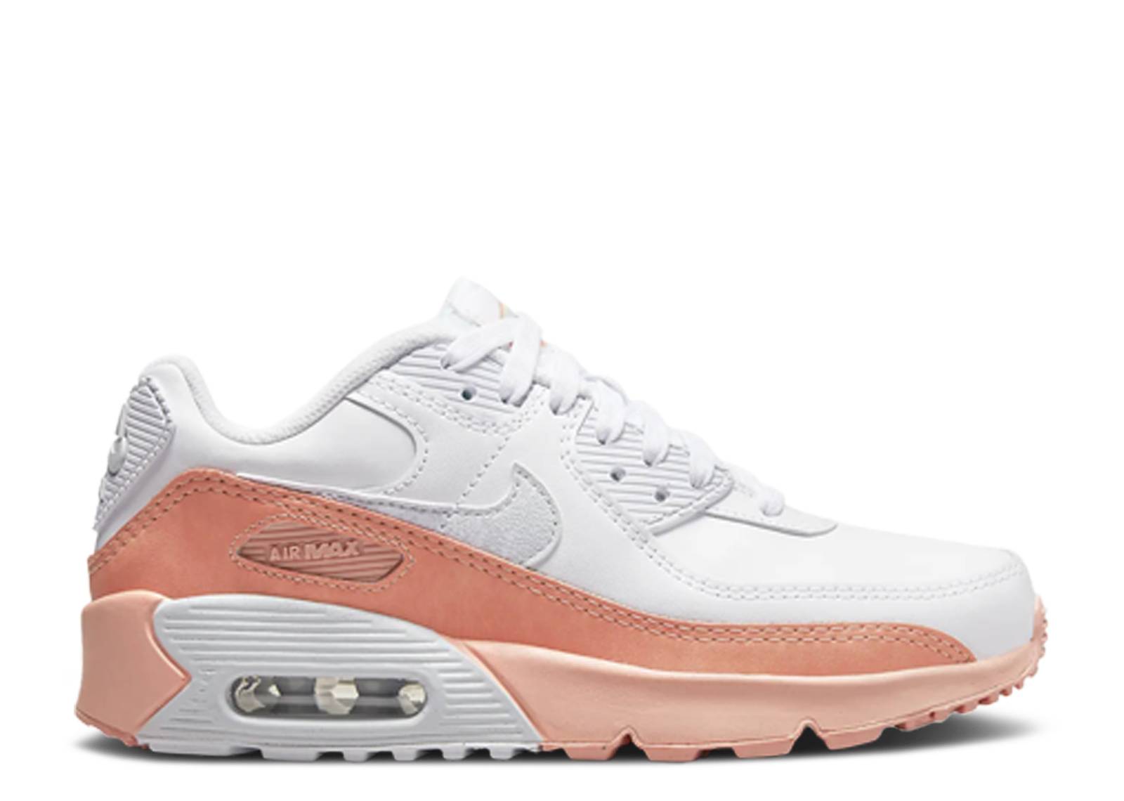 Air Max 90 Leather SE GS 'White Light Madder Root'