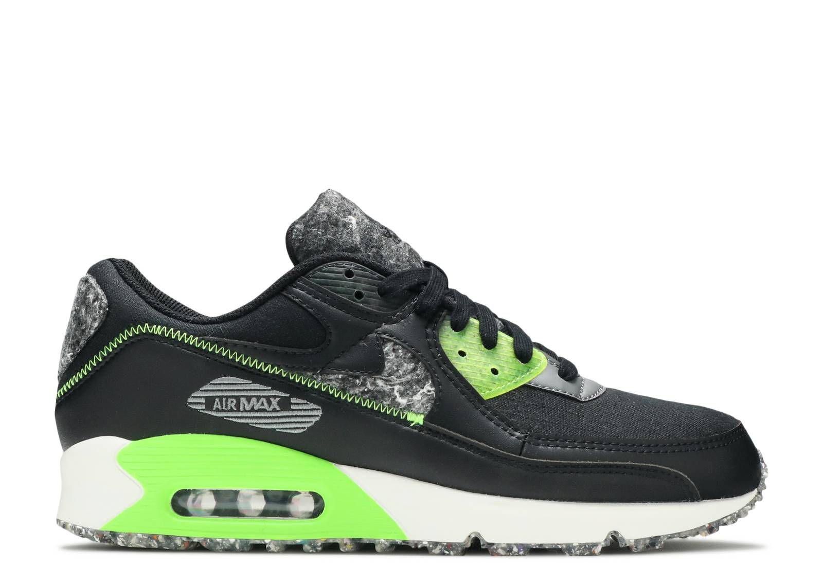 Air Max 90 M2Z2 'Recycled Wool Pack - Black Electric Green'Color:Black,Size:3.5