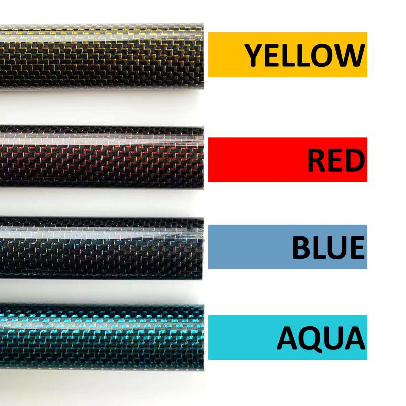 OD 22-30MM 2pcs Length 500mm 3K Real Colored Carbon Fiber Tube 3K Glossy Surface high composite hardness material for RC plane