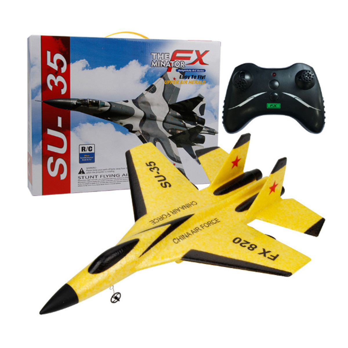 FX-820 SU-35 RC Airplane 2.4G Radio Control Glider Remote Control Fighter Plane Glider Airplane Foam Boys Toys for ChildrenType:yellow