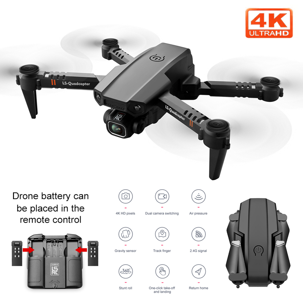 New Mini Drone LSRC-XT6 4K 1080P HD Camera WiFi Fpv Air Pressure Altitude Hold Foldable Quadcopter RC Drone Kid Toy GIft VS E520