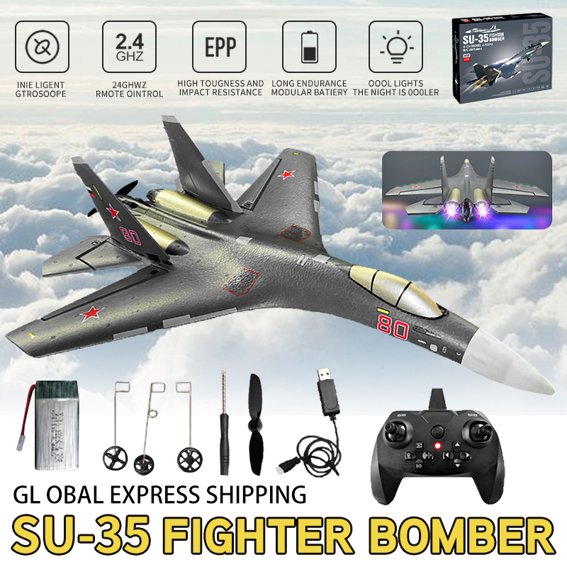 New 2.4G Foam Remote Control Glider Su-35 Fighter Fixed Wing Aircraft Model Children's Electric Toy