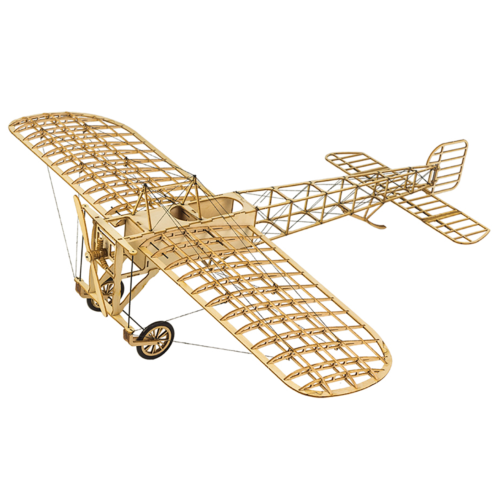 DWH VX14 1:23 Scale 380mm Wingspan Airplane Wooden DIY Building Model Bleriot XI Aeroplane 3D Puzzles DIY Aircraft Kit Toy