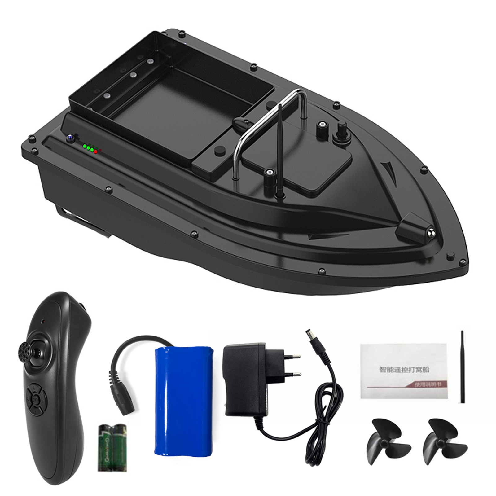 D16B GPS Function Fishing Bait Boat Smart Remote Control Fishing Boat 400-500M Remote Range LCD Display RC Bait Boat Toy EU