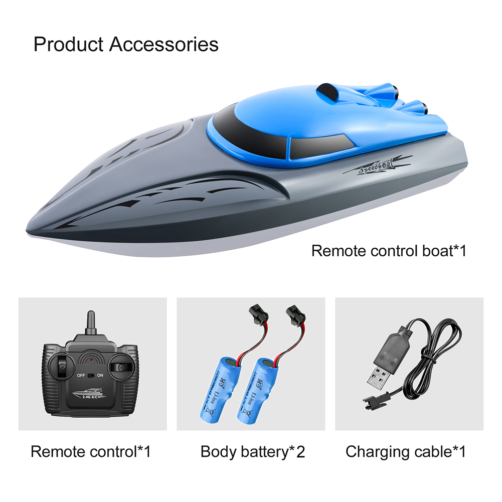 20km/h Dual Motor RC Boat 3.7V Battery 2.4GHz High Speed Remote Control Toys Speedboat for Children Holiday Party GiftOrigin:China,Type:white