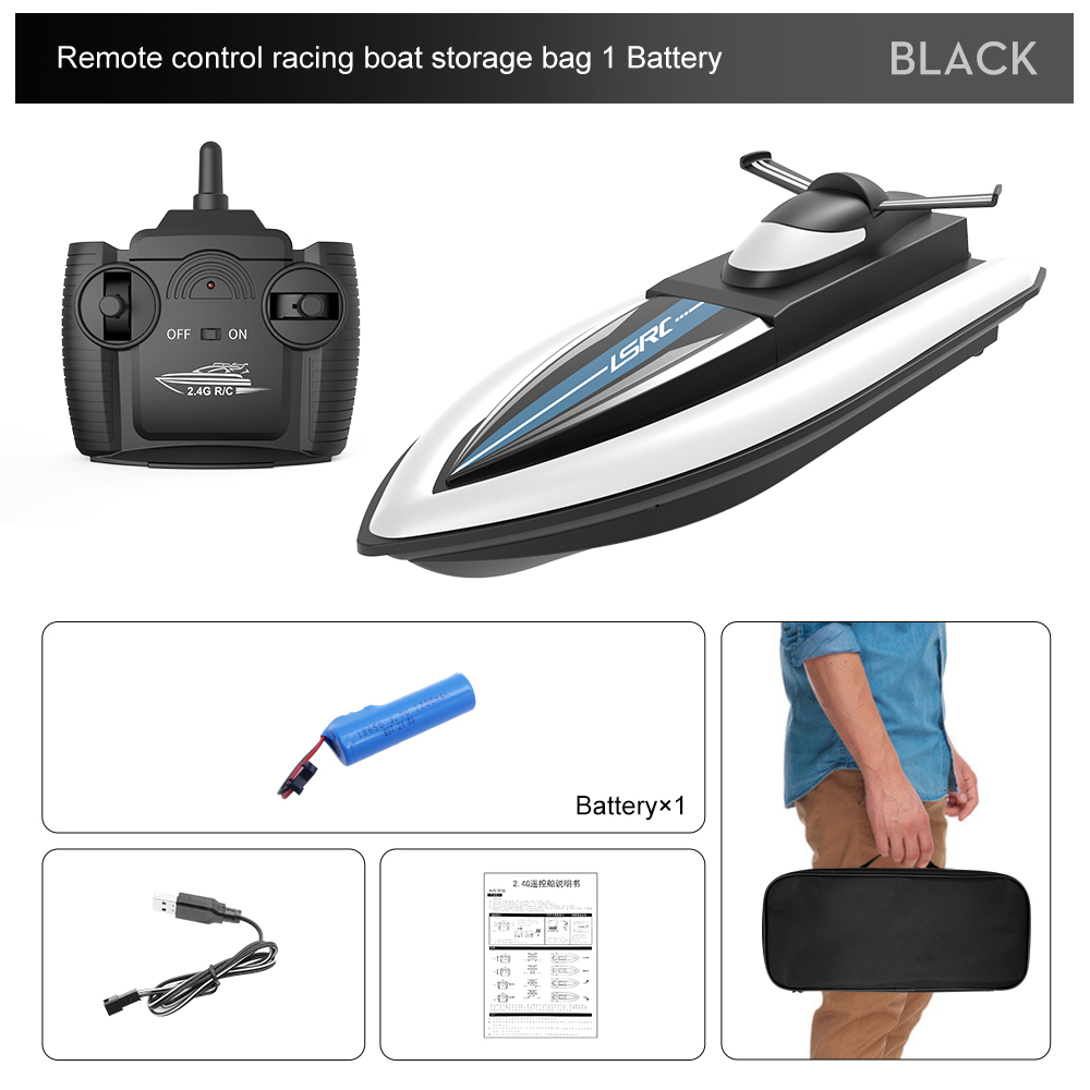 2.4G LSRC-B8 RC High Speed Racing Boat Waterproof Rechargeable Model Electric Radio Remote Control Speedboat Gifts Toys for boysOrigin:China,Type:white