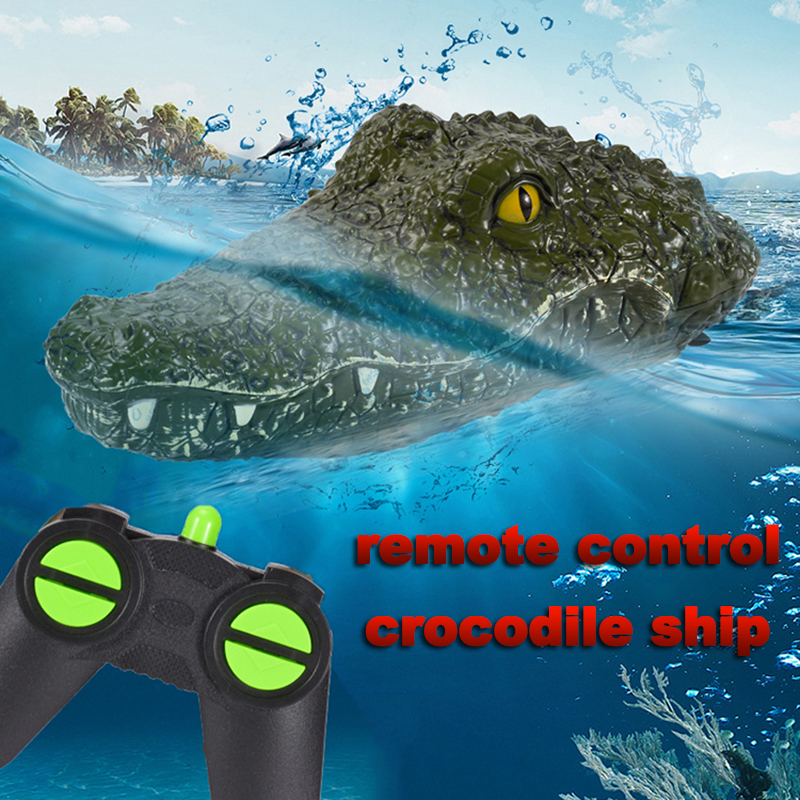 2.4G RC Boat Toy Remote Control Crocodile Head Model Speed Boat  Drive Waterfowl Protect Pool Toys For Children Kids Boys Adults