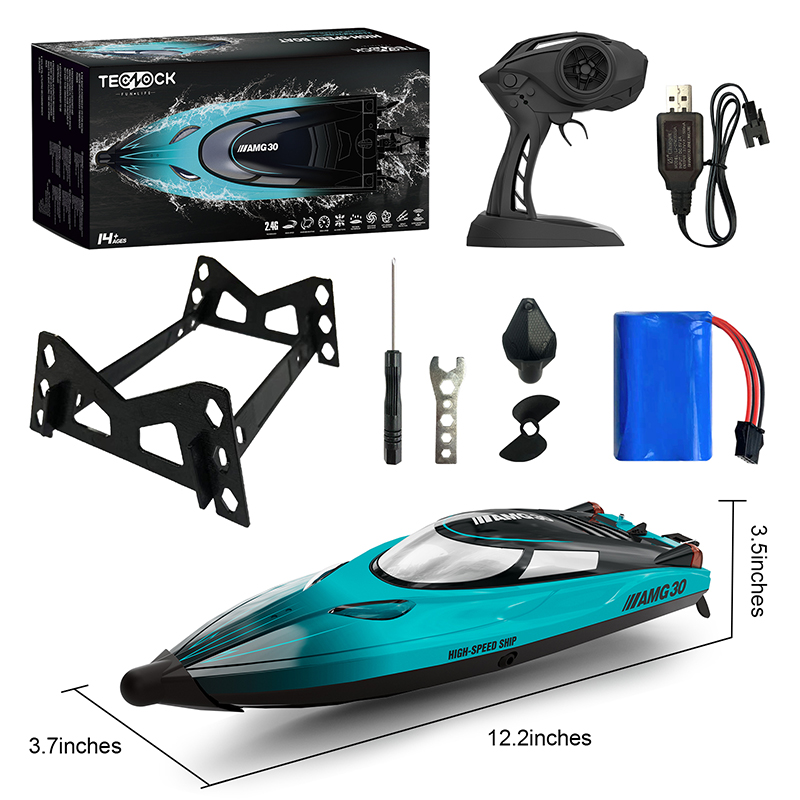 Sinovan Rc High Speed Racing Boat 2.4G Radio Electric Remote Control Speedboat Waterproof Rechargeable Model Boat Toys for BoyOrigin:China,Type:white