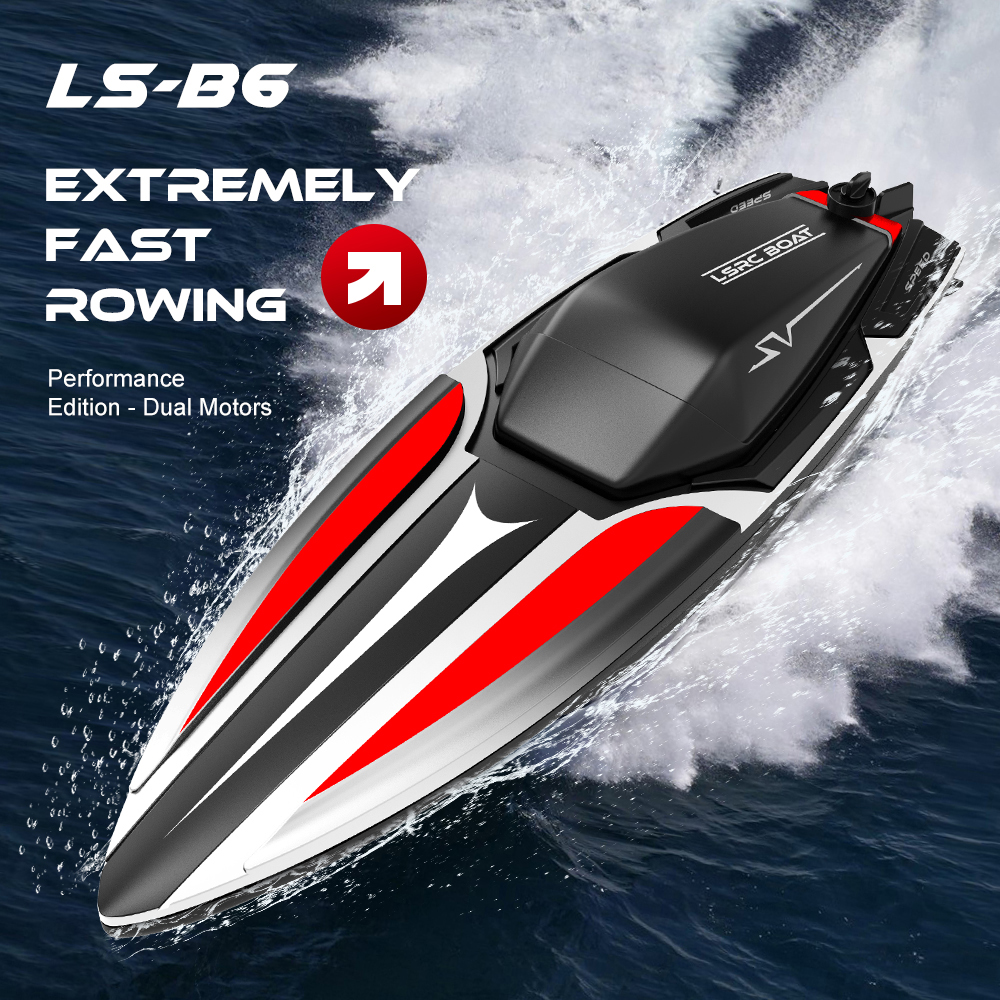 New RC Boat LSRC-B6 2.4 Ghz High Speed Racing Speedboat Radio Remote Controlled Ship Water Game Toys for Kids Children Boys
