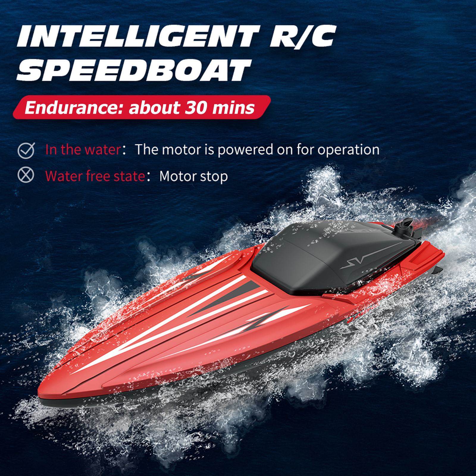 20 km/h High Speed RC Boat 4-channel Electric Remote Control Boat Model Toys for Adults and Children with Rechargeable Batteries