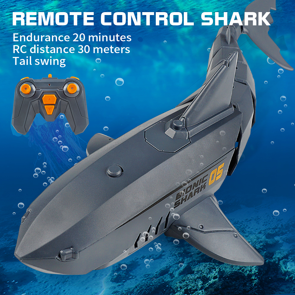 2.4G Remote Control Shark Rechargeable Children's Remote Control Boat Prank Toy