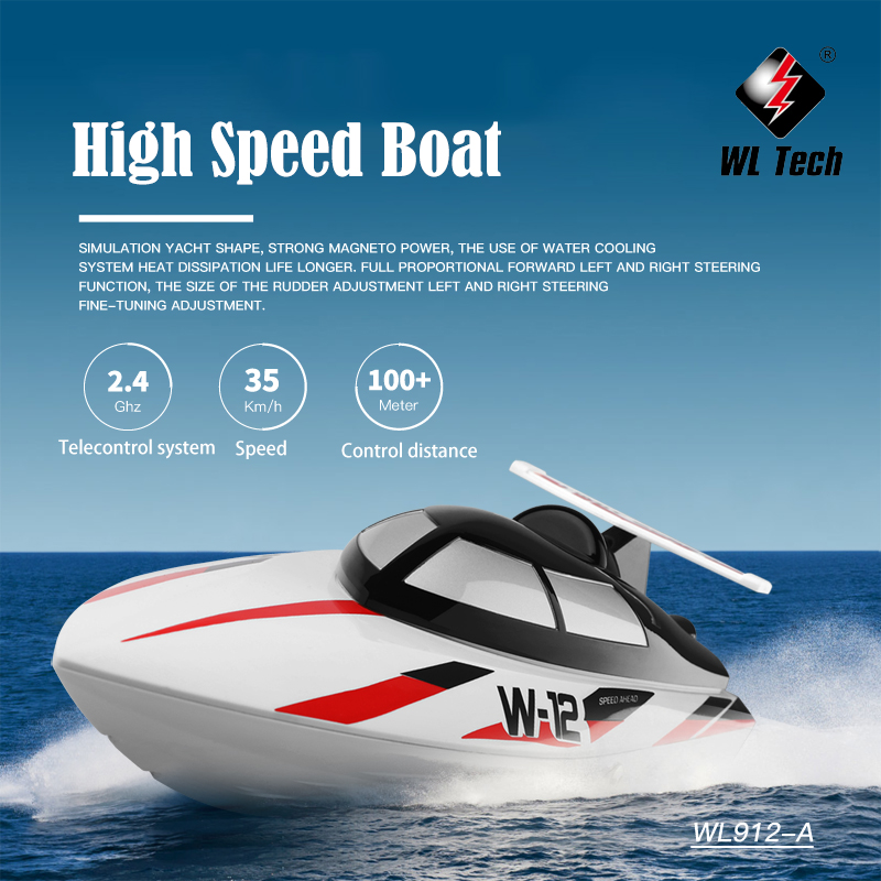 WLtoys WL912-A 2.4G RC Racing Boat 35KM/H High Speed RC Boat Toys Capsize Protection Remote Control BoatsToy for Boy KidsGift