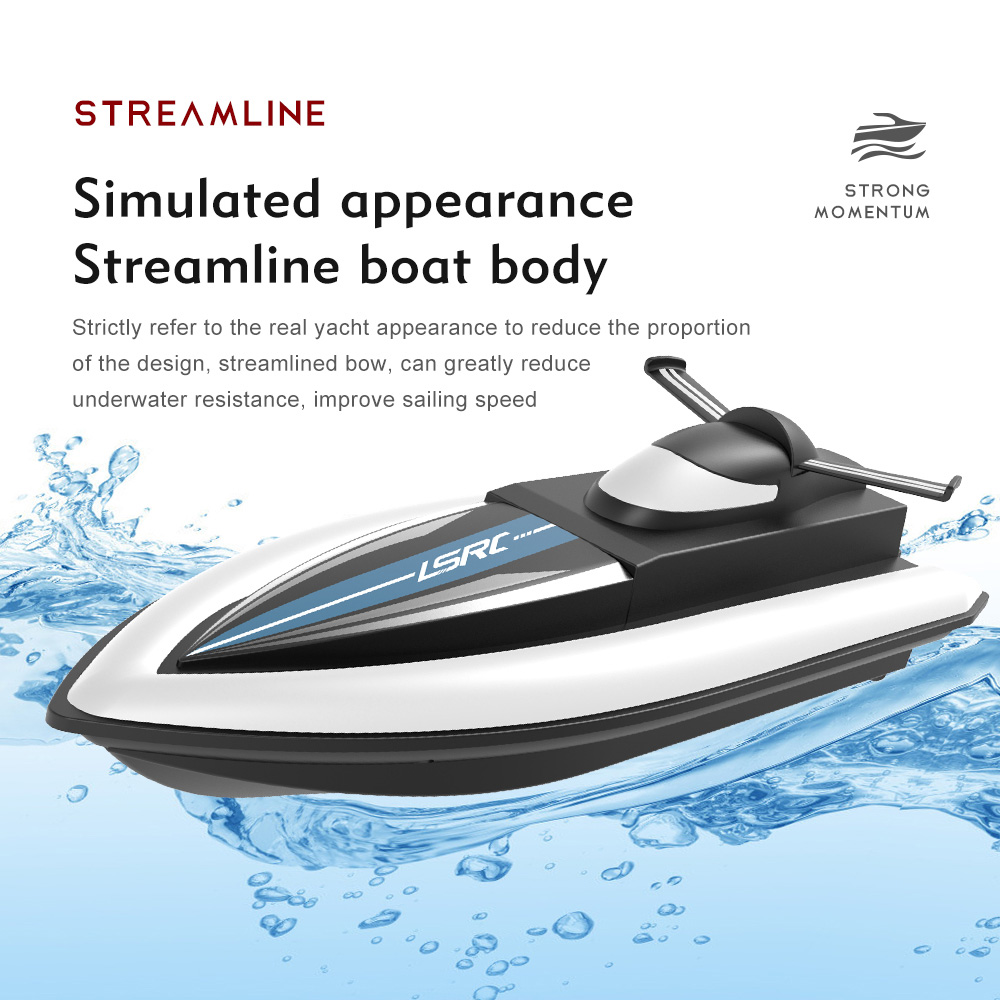 80M RC Boat 2.4G LSRC-B8 High Speed Racing Speedboat Remote Control Ship Endurance 35 Mins Water Game Kids Toys Gift Box