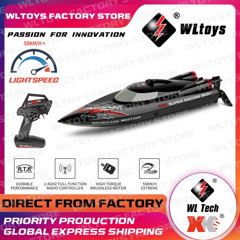 WLtoys WL-916 RC Boat 60km/h High Speed Remote Control Boats 2.4GHz RC Boat Toy Gift for Kids Adults Capsize Low Battery Alarm