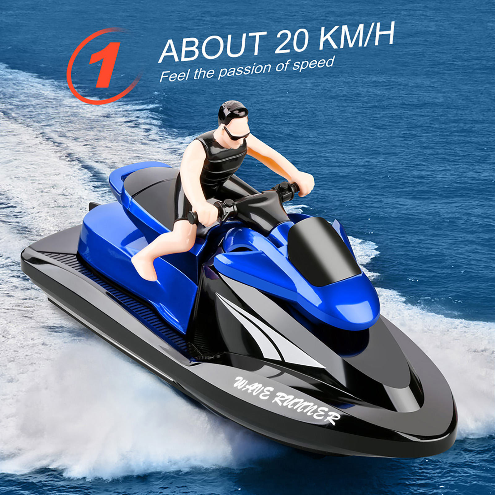 2.4GHz Waterproof 20km/h RC Boat High Speed 4 Channels Electric Remote Control Ship Model Toys for Adults and Kids