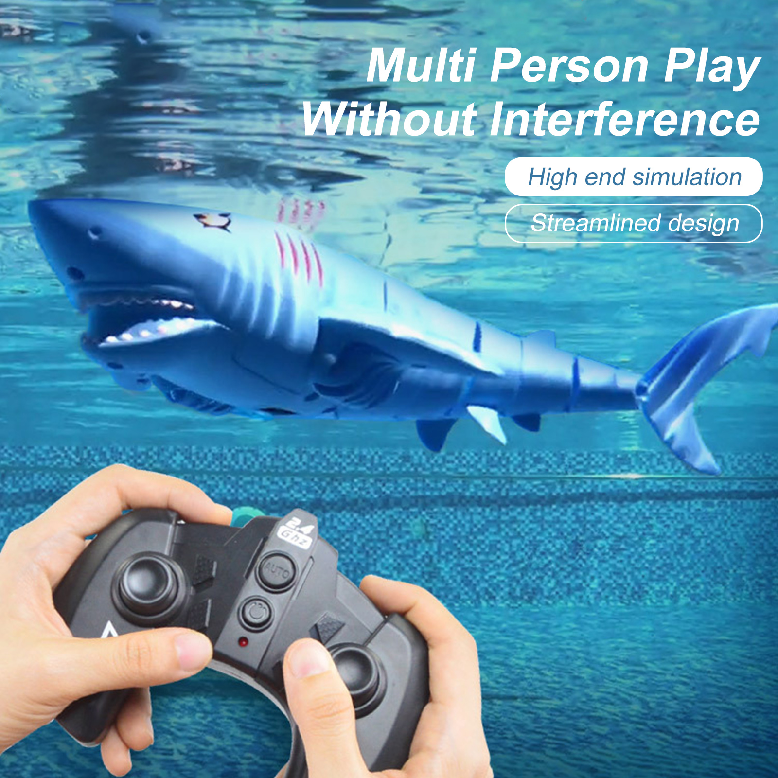 Remote Control Sharks Toy for Boys Kids Girls Rc Fish Animals Robot Water Pool Beach Play Sand Bath Toys 4 5 6 7 8 9 Years Old