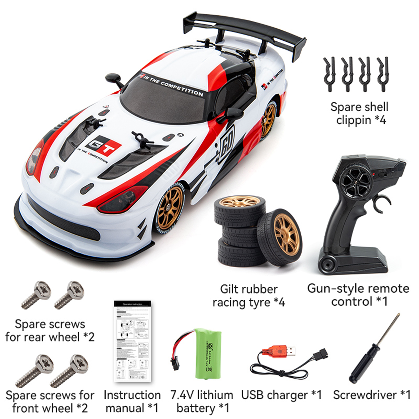 Q116 1/16 Electric 4WD Drift Car 2.4GHz Fast Stunt Drift RC Car, Overwhelming Appearance, Dynamic Body Lines for Children Boys
