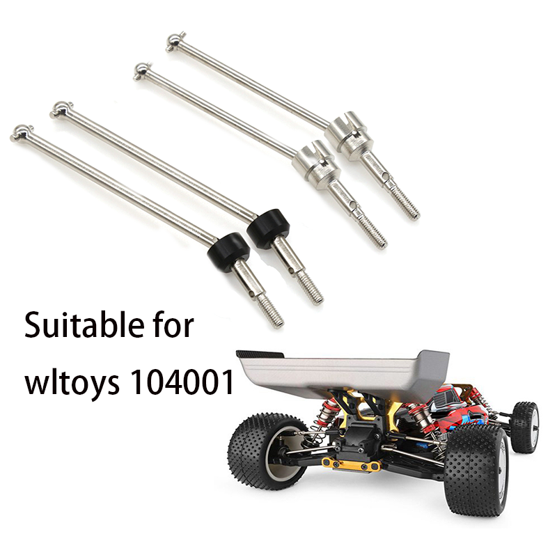 4Pcs Metal Front and Rear Universal Drive Shaft CVD for Wltoys 104001 1/10 RC Car Upgrade Parts Spare Accessories