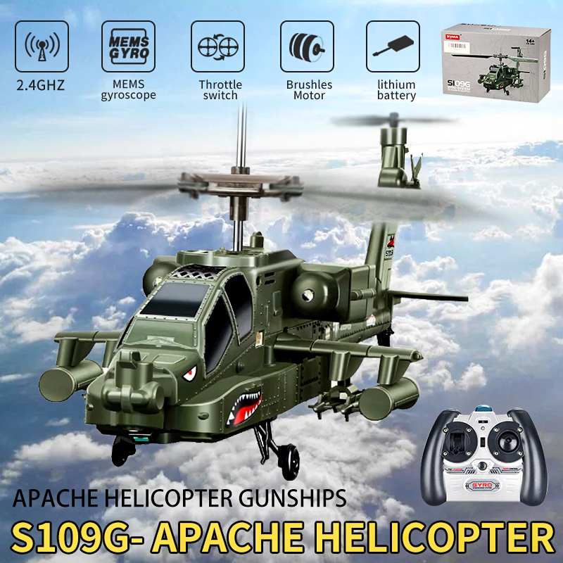 Imitation Military Fighter Remote Control Apache Helicopter Military Remote Control Toy Airplane Model Children's Electric Toy