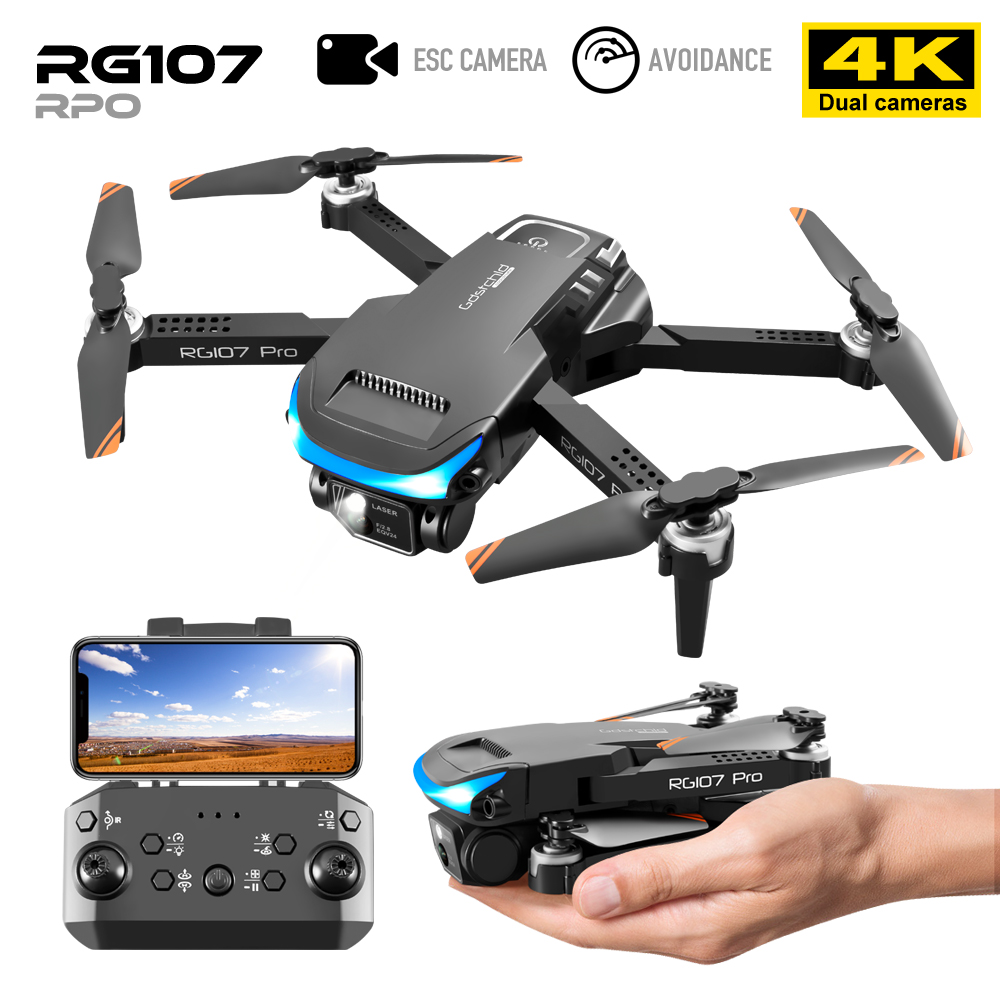 NEW RG107 RPO Drone 4K Professional Dual HD Camera FPV Aerial Photography Obstacle Avoidance Mini Drone Foldable Quadcopter Toys