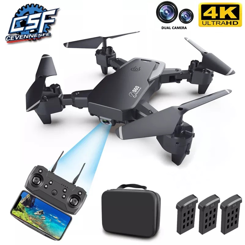 S60 Drone 4k HD Wide-Angle Dual Camera 1080P WiFi Fpv Drone Height Keeping Quadcopter Real-Time Transmission Rc Helicopters Toys