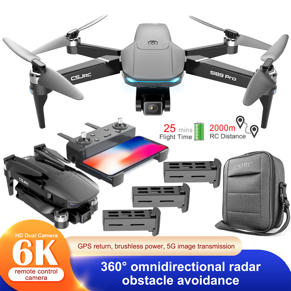 S189 Brushless GPS Drone 6K Professional Aerial Photography Follow Me Folding Quadcopter With Dual Camera Level8 Wind Resistance