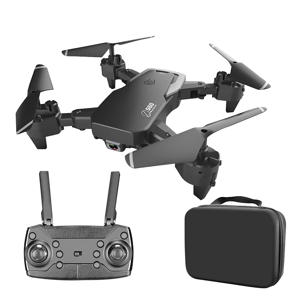 Folding Drone Mini S60 Drone 4k HD Wide Angle Camera Real-time Transmission Helicopter with Storage Bag For Childrennull:China,Type:white