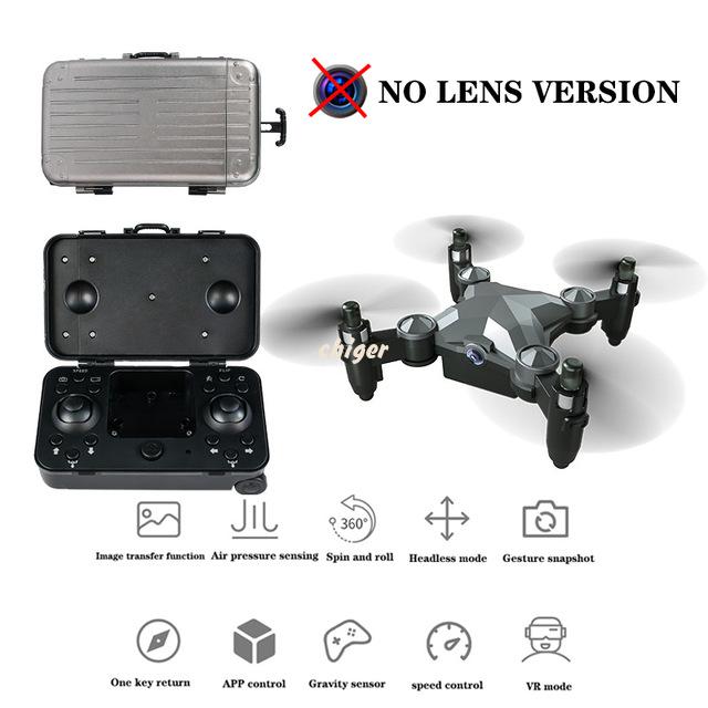 Mini luggage Drone 4K HD Wifi FPV Remote Control Drone With HD Camera Foldable One-click Return pocket Quadcopter ToysType:Gray