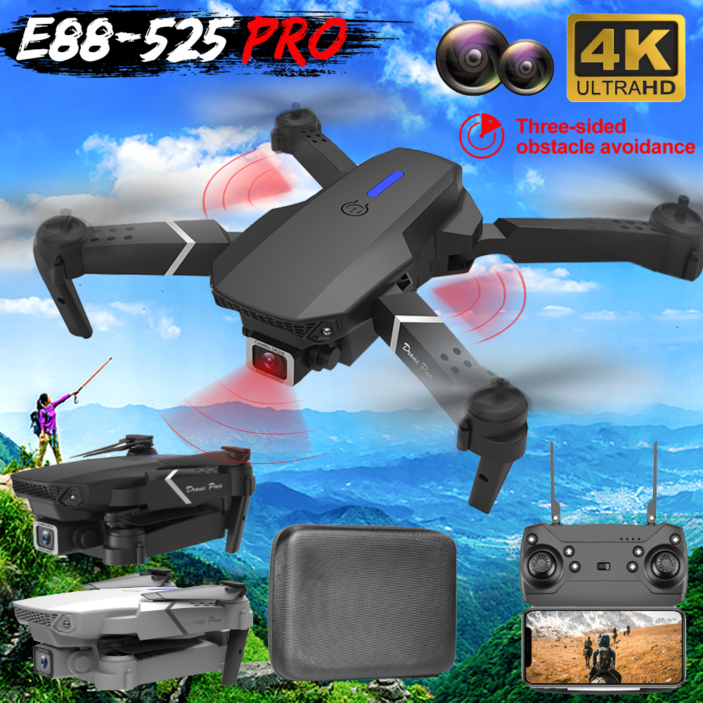 2022 New LSRC Quadcopter E88-525 Pro WIFI FPV Drone With Wide Angle HD 4K Camera Height Hold Avoidance RC Foldable Dron Gift Toy