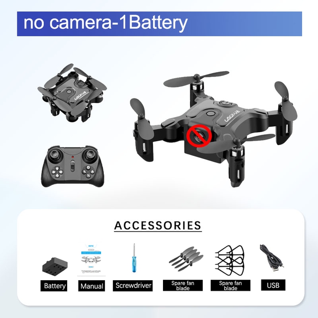 V2 Mini Folding Drone Aerial Photography Professional Quadcopter Remote Control Aircraft Children Toys for Primary School StudType:Gray