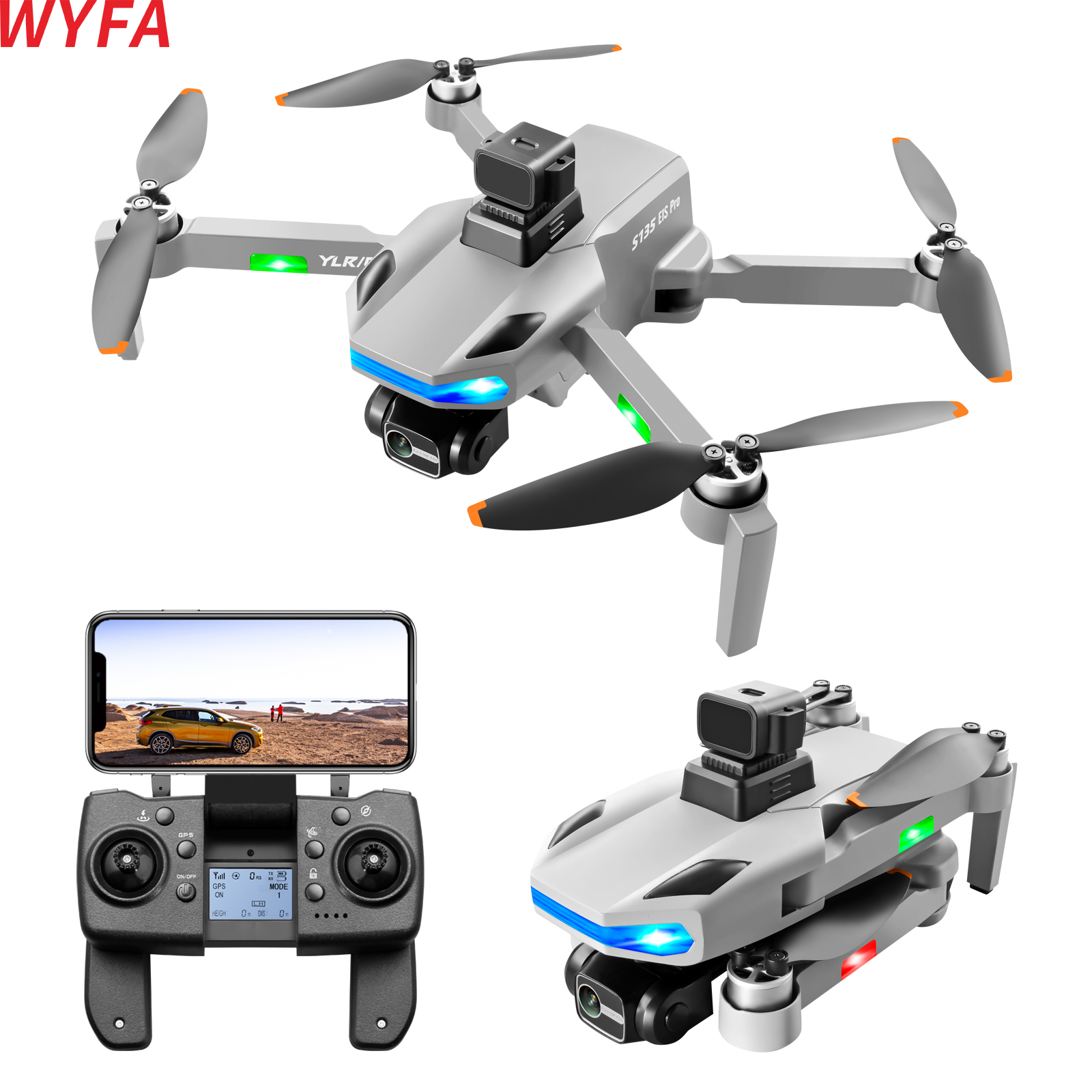 WYFA GPS Drone 8k Profesional HD Camera 3-Axis Gimbal Anti-Shake Photography Brushless Foldable obstacle avoidance Quadcopter