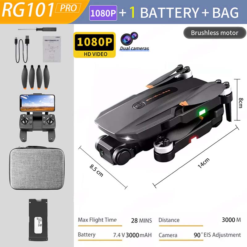 2022 NEW RG101 MAX GPS Drone 6K Professional Dual HD Camera FPV 800m Aerial Photography Brushless Motor Foldable Quadcopter Toysnull:United States,Type:Gray