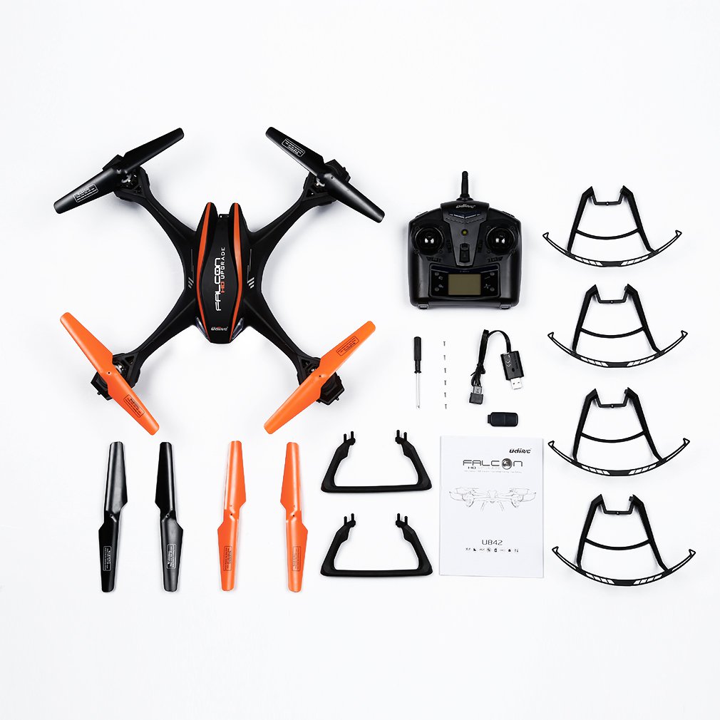 Black 6-Axis Gyro 2.4Ghz Falcon RC Quadcopter with HD Camera for UDIU842
