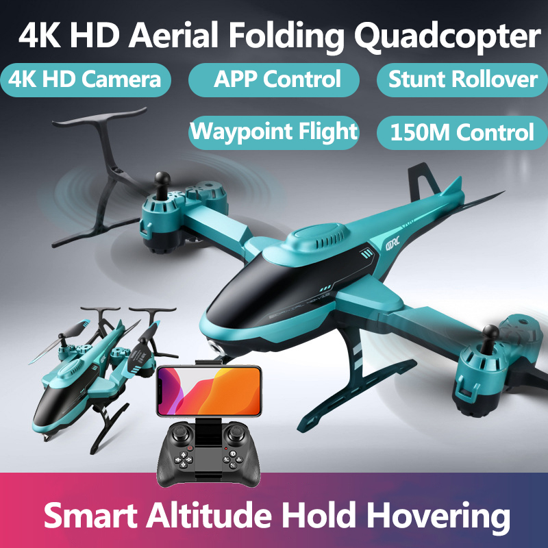 Smart Altitude Hold helicopter 4K HD WiFi Camera RC Quadcopter APP Control One Key Takeoff/Landing 150M Foldable V10 RC Drone