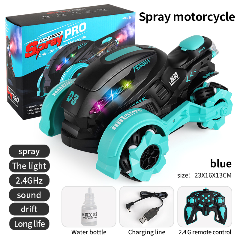 Parten 2.4G Spray Stunt RC Car Toy High Speed Drift Sports Chargeable Cool Lighting Music 360 degrees turn For Children GIftOrigin:China,Type:Light Grey