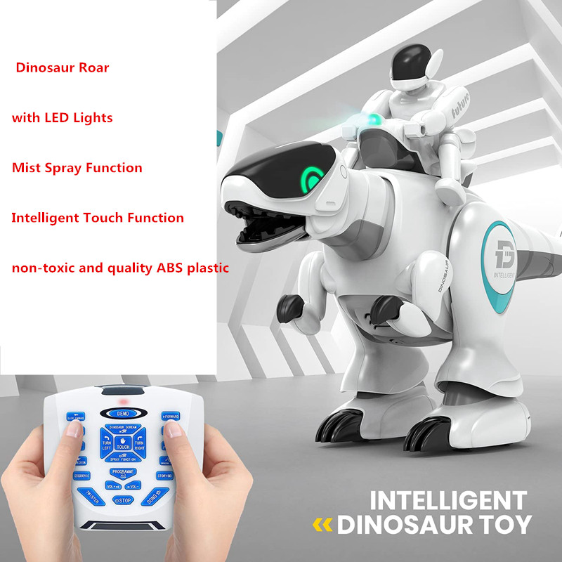 Wireless Remote Control Dinosaur Toys With LED Lights Mist Spray Intelligent Touch Function Non-Toxic And Quality ABS Plastic