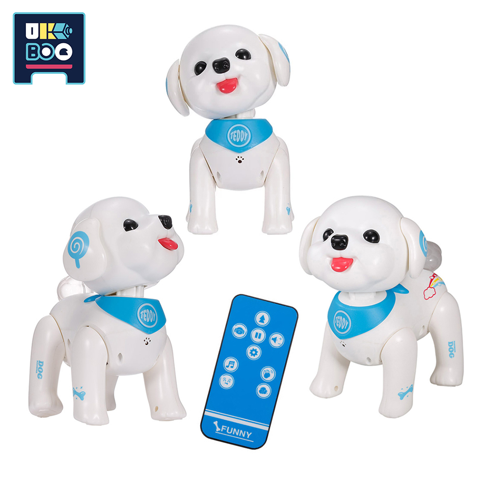 UKBOO Intelligent RC Robot Dog Music Smart Program Animal Pets Teddy Puppy Voice Remote Control Educational Toys for Children