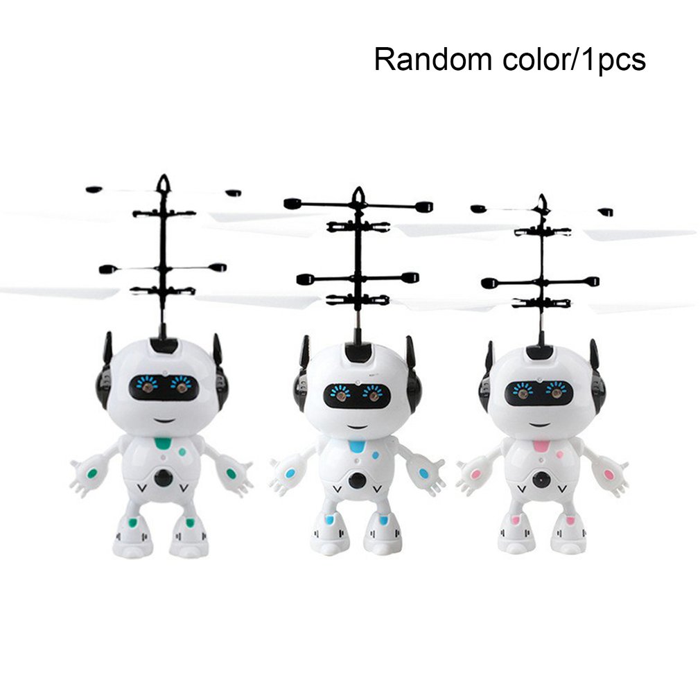 Electric RC Airplane Infrared Induction USB Charging Plastic Mini Fly Robot Electronic Aircraft Suspension Toys Kid Xmas Gifts