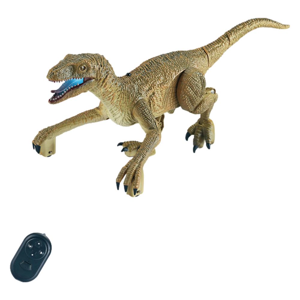 Kids Remote Control Dinosaur Simulation RC Velociraptor Dinosaur Ride Robot with LED Light and Roar Electric Dinosaur ToysOrigin:SPAIN,Type:Green