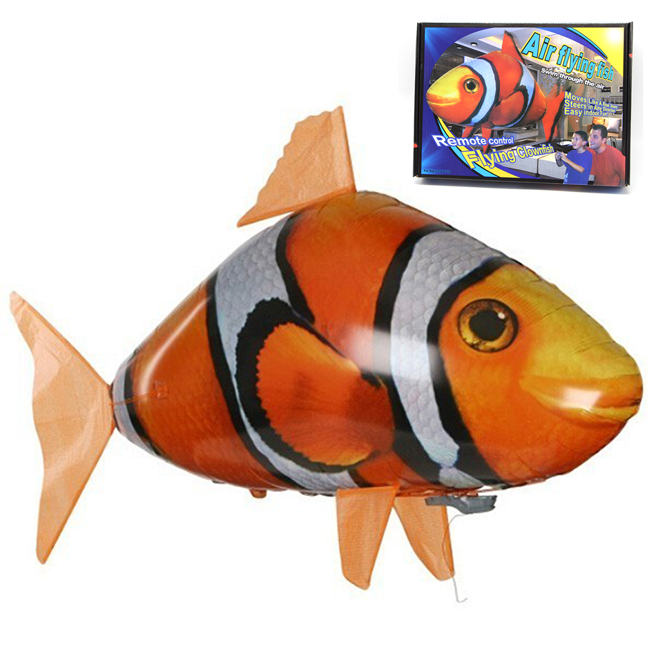 Remote Control Shark Toys Air Swimming RC Animal Radio Fly Fishing Balloons Clown Fish Animals Interactive Toy For Children BoysType:white