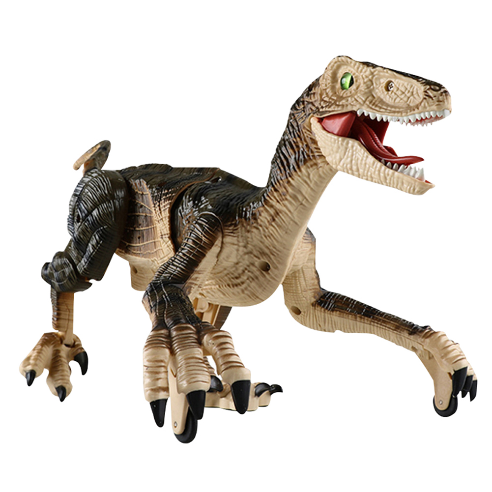 2.4G RC Simulation Walking Roaring Dinosaur with LED Eyes Electric Controlled Velociraptor LED Light Roaring Gift Animal Gift
