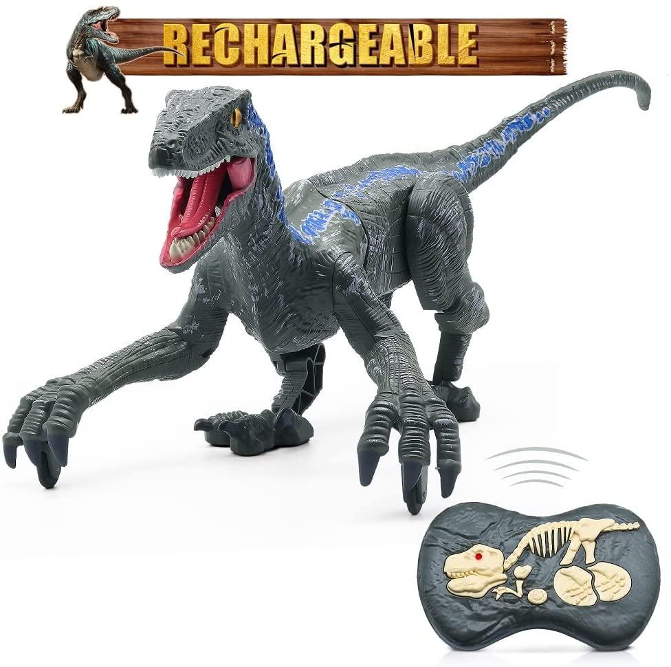 Remote Control Dinosaur Toy Walking Robot Dinosaur W/Led Glow And Roar 2.4 Ghz Simulation Velociraptor Rc Dinosaur Toys For Kids
