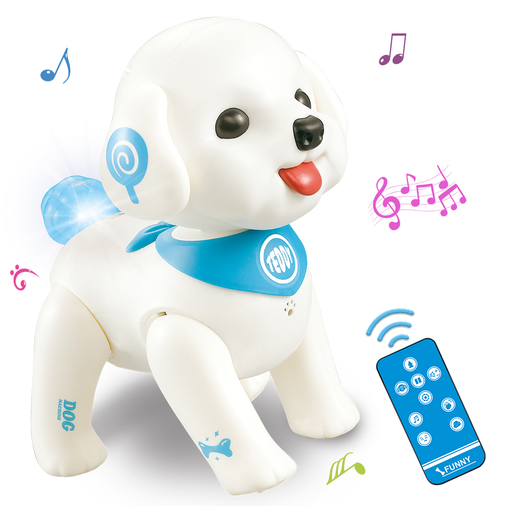 RC TOYS K19 Electronic Animal Pets Model Robot Dog Voice Remote Control Toys Music Song Toy For Kids Toys Children Birthday GiftOrigin:China,Type:white