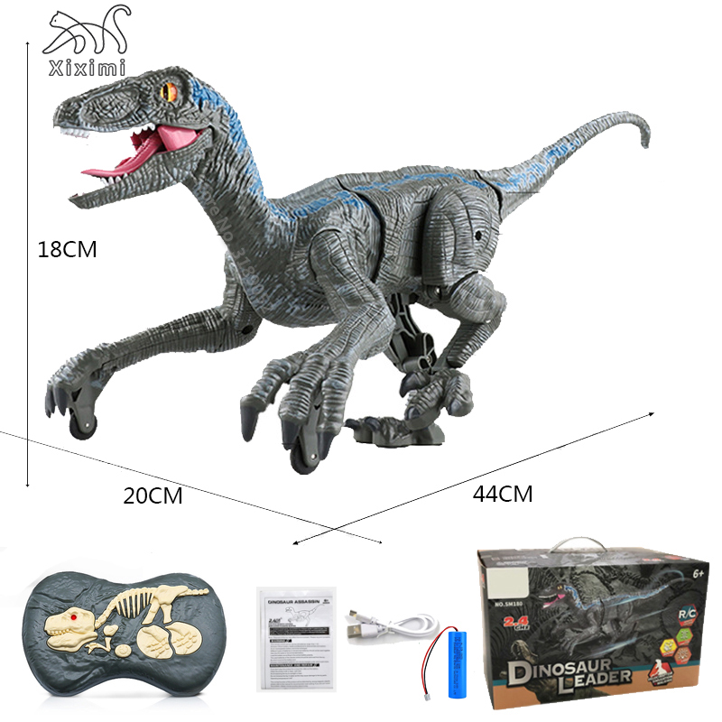 2.4G RC Dinosaur Raptor Jurassic Remote Control Velociraptor Toy Electric Walking Dino dragon Toys For Childrens Christmas Gifts