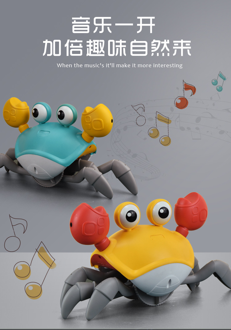 Electric Crab Toys Automatic Obstacle Avoidance Lighting Music Charging Crab Children's Toys Boys And Girls Christmas Gift Toys
