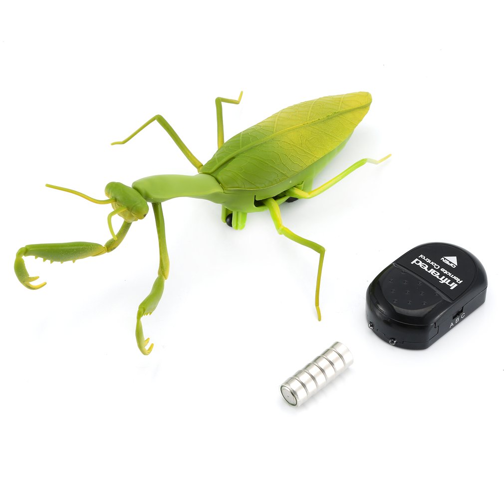 Electric Infrared Remote Control Simulate Mantis Shape Prank Toy Realistic Mini RC Mantis Insect Scary Trick Kids Toysnull:Australia,Type:Green