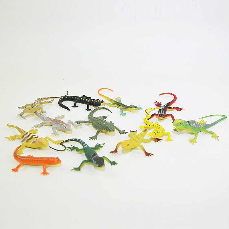 12pcs Model lizard toy Reptile Simulation plastic forest wild animal model toys ornaments PVC figurine home decor Gift For Kids