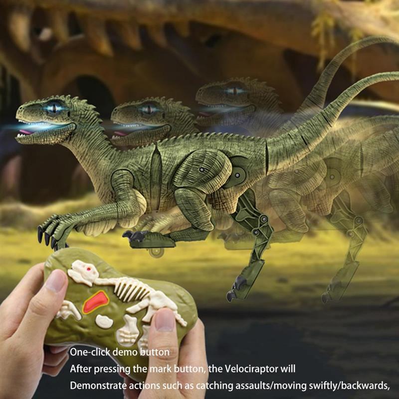 2.4G Remote control Electric Walking Dinosaur Toys Simulation RC Velociraptor Intelligent Animals Model Toys with Light Sound